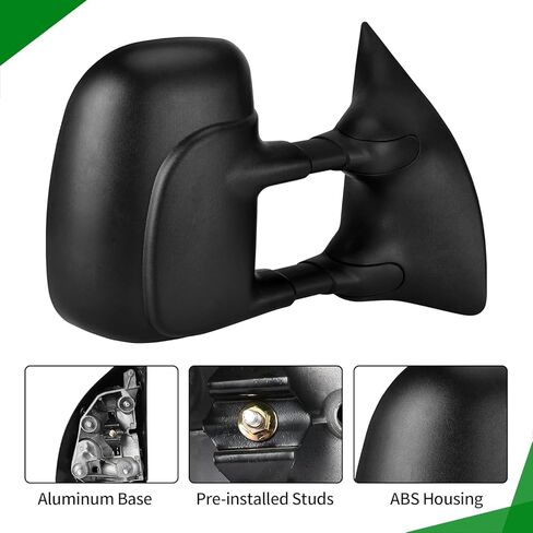 PZ Towing Mirrors Replacement Fit for 1999-2007 F-250 F-350 F-450 F-550 SUPER DUTY, POWER HEATED,SMOKE SIGNAL,BLACK (PAIR SET) in Saudi Arabia