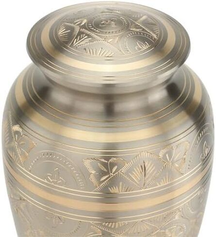 Platinum Elegance Cremation Urn for Ashes, Brass, Silver Urn, Adult Sized Cremation Urn, 10 Inches High in Saudi Arabia