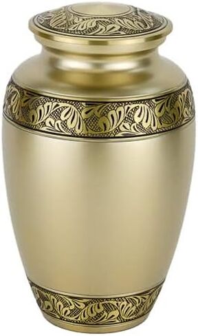Platinum Elegance Cremation Urn for Ashes, Brass, Silver Urn, Adult Sized Cremation Urn, 10 Inches High in Saudi Arabia