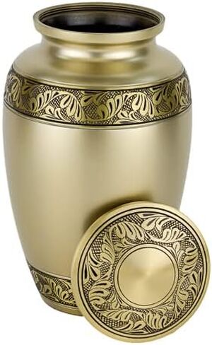 Platinum Elegance Cremation Urn for Ashes, Brass, Silver Urn, Adult Sized Cremation Urn, 10 Inches High in Saudi Arabia
