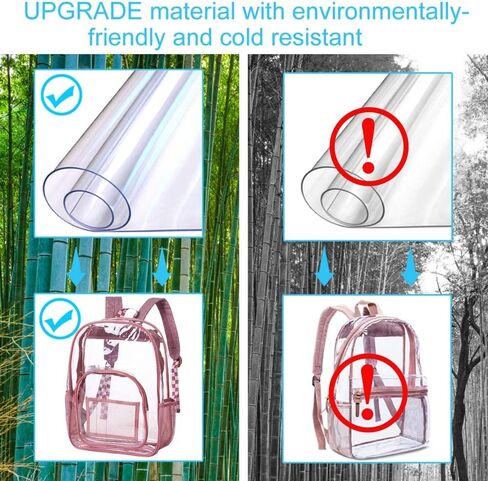 UFNDC Clear Backpack for Women and Men, Heavy Duty PVC Backpacks, See Through Transparent Bookbag - Purple in Kuwait