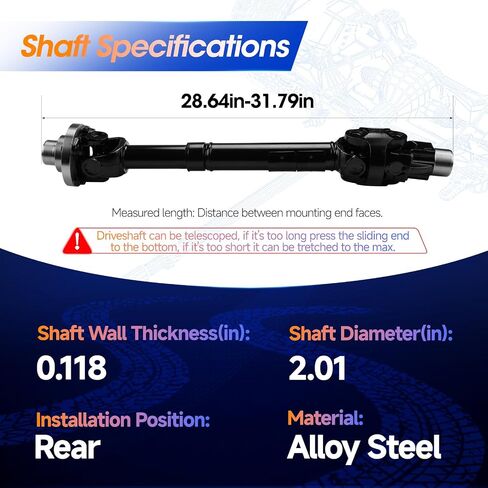 52123911AA Rear Drive Shaft Prop Shaft Driveshaft Assembly [31.79'' -28.64'']Fit for Jeep Wrangler JK 2 doors 2007-2018 0-6“Lift in Saudi Arabia