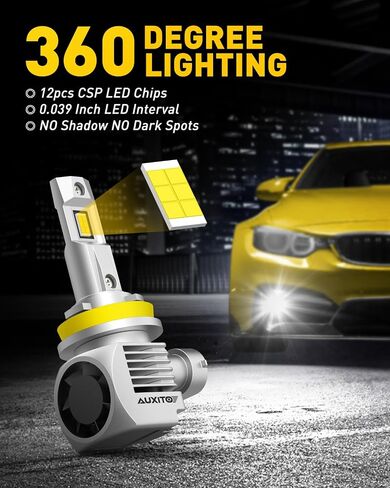 مصابيح Auxito H11 LED ، 20000 لتر 100W لكل مجموعة ، 6000K أبيض بارد ، H8 H9 مصابيح LED لمصابيح الضباب ، المكونات والتشغيل ، حزمة 2 Q16 in Saudi Arabia