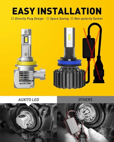 مصابيح Auxito H11 LED ، 20000 لتر 100W لكل مجموعة ، 6000K أبيض بارد ، H8 H9 مصابيح LED لمصابيح الضباب ، المكونات والتشغيل ، حزمة 2 Q16 in Saudi Arabia