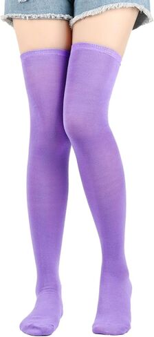 Benefeet Sox Colorful Solid Thigh High Socks Over the Knee Socks for Women Girls Tall Long Cotton Warm Novelty Boot Stockings in Saudi Arabia