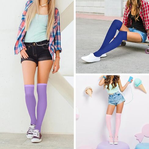 Benefeet Sox Colorful Solid Thigh High Socks Over the Knee Socks for Women Girls Tall Long Cotton Warm Novelty Boot Stockings in Saudi Arabia