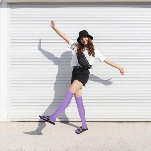 Benefeet Sox Colorful Solid Thigh High Socks Over the Knee Socks for Women Girls Tall Long Cotton Warm Novelty Boot Stockings in Saudi Arabia