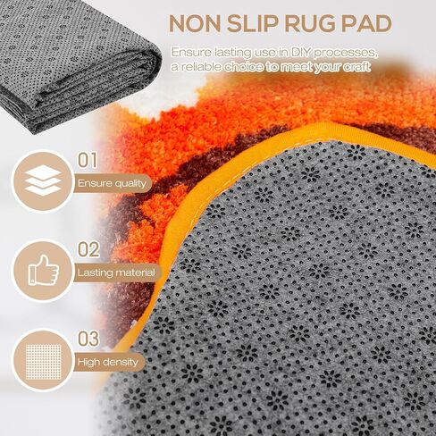 Tudomro 2 Pcs 80'' x 80" Large Tufting Cloth for Rugs and 80'' x 80" Non Slip Final Backing Fabric Monks Cloth with 1 Cleaning Brush 1 Glue Scraper for Tufting Needle DIY Rug Making in Saudi Arabia