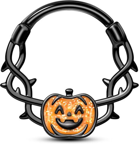 COCHARM Halloween Septum Rings 16G Pumpkin Septum Jewelry Jesus' Crown Helix Daith Earrings for Women Men Black Daith Piercing Jewelry Stainless Steel in Saudi Arabia