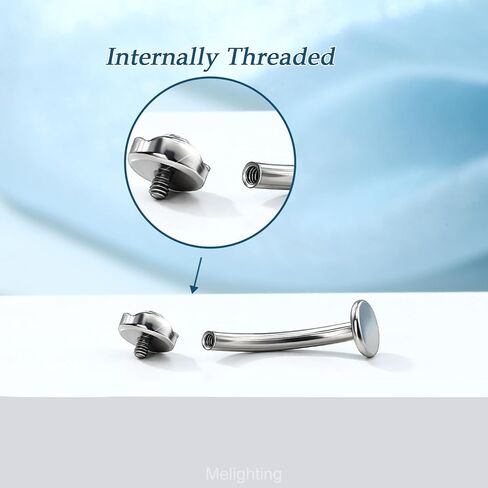 Melighting 14g عائم Bellly Button Ring Ring داخليًا ملولبًا من الفولاذ المقاوم للصدأ 316L CZ صافًا BELLY BELLY RING LING DERICE BIERCING JOLDERY JOLLERERY للنساء 10/12/14/16 مم in Saudi Arabia