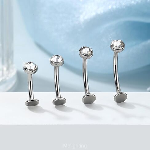 Melighting 14g عائم Bellly Button Ring Ring داخليًا ملولبًا من الفولاذ المقاوم للصدأ 316L CZ صافًا BELLY BELLY RING LING DERICE BIERCING JOLDERY JOLLERERY للنساء 10/12/14/16 مم in Saudi Arabia