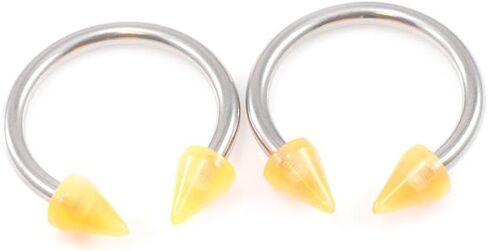 BodyJewelryOnline Pair of Horseshoe with Acrylic Spike end 10g Made of Surgical Steel in Saudi Arabia