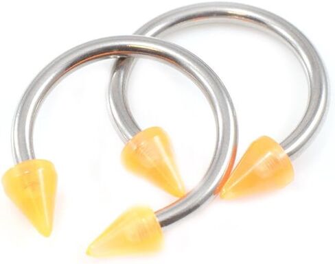 BodyJewelryOnline Pair of Horseshoe with Acrylic Spike end 10g Made of Surgical Steel in Saudi Arabia