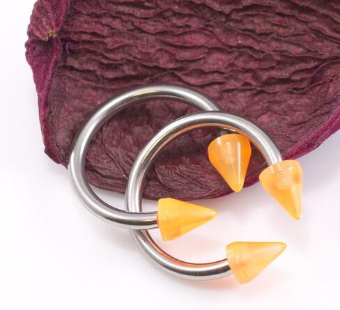 BodyJewelryOnline Pair of Horseshoe with Acrylic Spike end 10g Made of Surgical Steel in Saudi Arabia
