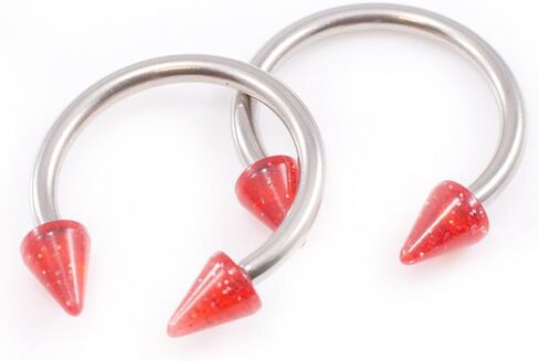 BodyJewelryOnline Pair of Horseshoe with Acrylic Spike end 10g Made of Surgical Steel in Saudi Arabia