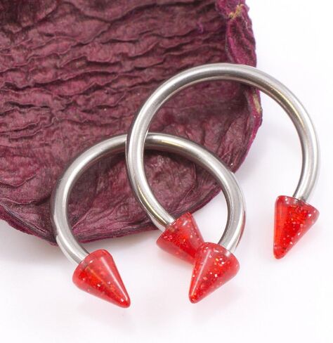 BodyJewelryOnline Pair of Horseshoe with Acrylic Spike end 10g Made of Surgical Steel in Saudi Arabia