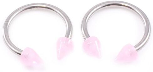 BodyJewelryOnline Pair of Horseshoe with Acrylic Spike end 10g Made of Surgical Steel in Saudi Arabia