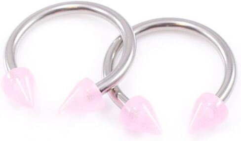 BodyJewelryOnline Pair of Horseshoe with Acrylic Spike end 10g Made of Surgical Steel in Saudi Arabia