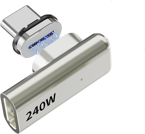 240W USB-C Adapter, 90 Degree Magnetic USB C Extender, Detachable USB C Adapter with 2 Connector Tips, USB4 40Gbps 8K 60Hz Compatible with Thunderbolt 3/4 MacBook Pro/Air Laptop PC in Kuwait
