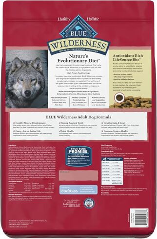 Blue Buffalo Wilderness Adult High-Protein Dry Dog Food with Real Salmon, Grain-Free, Made in the USA with Natural Ingredients, Salmon, 4.5-lb. Bag in Saudi Arabia