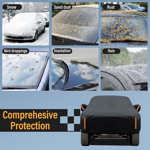 Waterproof All Weather Truck Cover | Heavy-Duty UV Protection | Custom Fit for Toyota Tacoma/Tundra, Chevy Silverado 1500, Ford Ranger & More 2005-2023 Models 230Inch in Kuwait