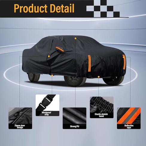 Waterproof All Weather Truck Cover | Heavy-Duty UV Protection | Custom Fit for Toyota Tacoma/Tundra, Chevy Silverado 1500, Ford Ranger & More 2005-2023 Models 230Inch in Kuwait
