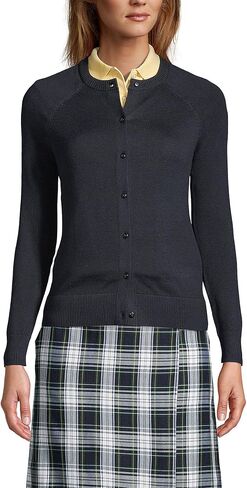 Lands' End School Uniform Young Women's Cotton Modal Cardigan Sweater in Saudi Arabia