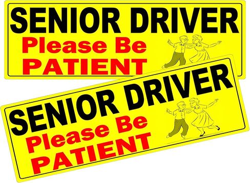 2 Pack Miss Kiss Funny Elderly Driver Magnet for Car, Senior Driver Sign, Senior Citizen Prank Sign for Grandma and Grandpa, Gag Joke Gifts for Women Men (Black - 2 Pack) in Kuwait