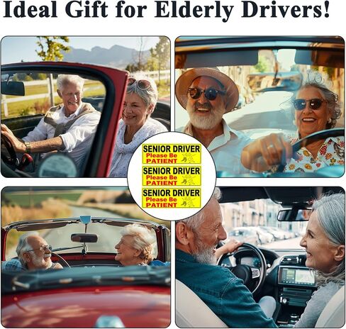 2 Pack Miss Kiss Funny Elderly Driver Magnet for Car, Senior Driver Sign, Senior Citizen Prank Sign for Grandma and Grandpa, Gag Joke Gifts for Women Men (Black - 2 Pack) in Kuwait