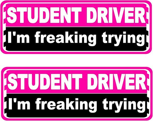 2 Pack Miss Kiss Funny Elderly Driver Magnet for Car, Senior Driver Sign, Senior Citizen Prank Sign for Grandma and Grandpa, Gag Joke Gifts for Women Men (Black - 2 Pack) in Saudi Arabia