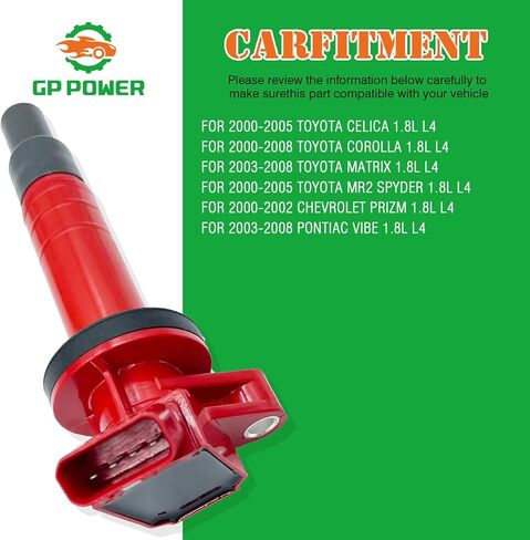 Coil Coil 90919-02239 90919T2002 90919-02262 90080-19015 UF247 UF-247 C1249 مجموعة من 4 compAdible مع Toyota Celica Corolla Matrix Mr2Spyder CHVROLET PRIZM VIBE in Saudi Arabia