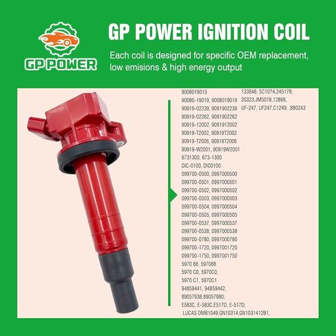 Coil Coil 90919-02239 90919T2002 90919-02262 90080-19015 UF247 UF-247 C1249 مجموعة من 4 compAdible مع Toyota Celica Corolla Matrix Mr2Spyder CHVROLET PRIZM VIBE in Saudi Arabia