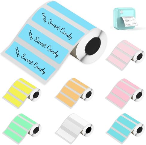 Mini Thermal Printer - 8 Rolls 50x15mm White Self-Adhesive Label Maker Tape for Portable Printer, Sticker Labels for Home Office School Organization in Saudi Arabia