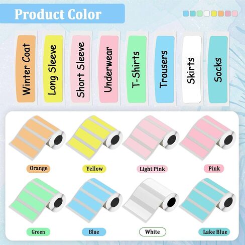 Mini Thermal Printer - 8 Rolls 50x15mm White Self-Adhesive Label Maker Tape for Portable Printer, Sticker Labels for Home Office School Organization in Saudi Arabia