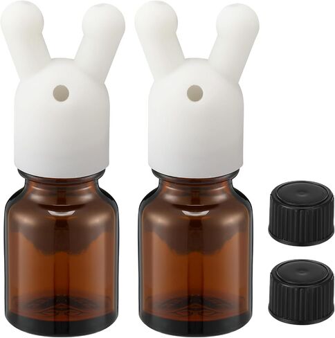 Chunful 2 Pcs Essential Oil Inhaler Leakproof Double Hole Aroma Nasal Inhaler Cap Mini Perfume Dispenser Bottle for Enhances Aromatherapy(Brown) in Saudi Arabia