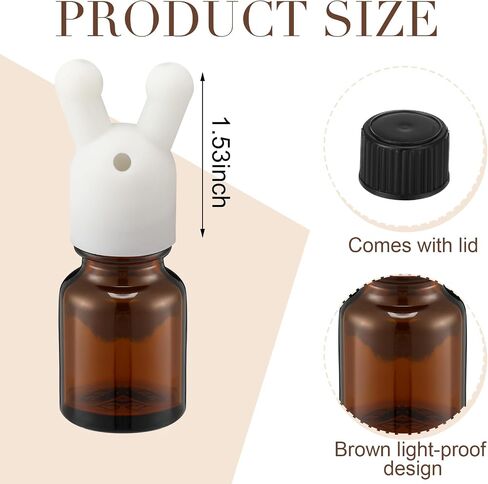 Chunful 2 Pcs Essential Oil Inhaler Leakproof Double Hole Aroma Nasal Inhaler Cap Mini Perfume Dispenser Bottle for Enhances Aromatherapy(Brown) in Saudi Arabia