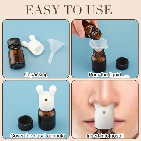 Chunful 2 Pcs Essential Oil Inhaler Leakproof Double Hole Aroma Nasal Inhaler Cap Mini Perfume Dispenser Bottle for Enhances Aromatherapy(Brown) in Saudi Arabia