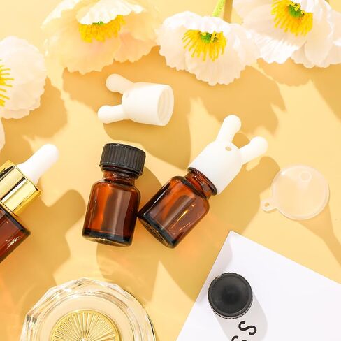 Chunful 2 Pcs Essential Oil Inhaler Leakproof Double Hole Aroma Nasal Inhaler Cap Mini Perfume Dispenser Bottle for Enhances Aromatherapy(Brown) in Saudi Arabia