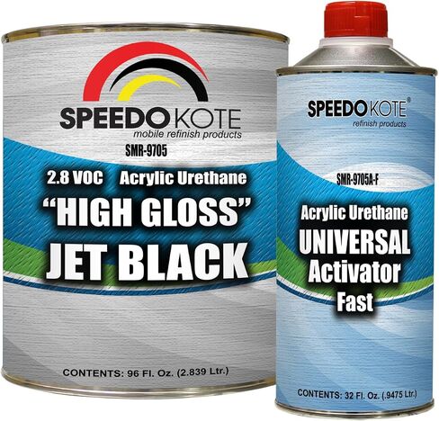 Speedokote High Gloss Jet Black 2K Acrylic Urethane, 3/4 Gallon Black and 1 Quart Fast Activator, SMR-9705-F in Saudi Arabia