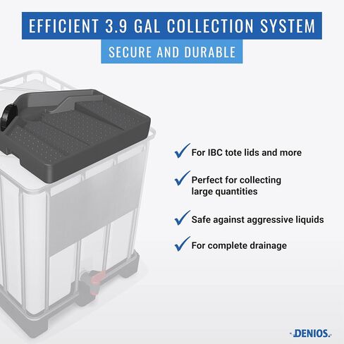 DENIOS® IBC Tote Funnel - Premium IBC Funnel chemically Resistant Polyethylene in Grey – 1x - Large - Made in USA in Kuwait