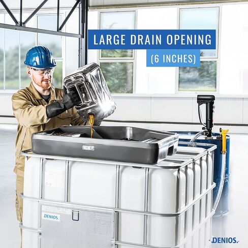 DENIOS® IBC Tote Funnel - Premium IBC Funnel chemically Resistant Polyethylene in Grey – 1x - Large - Made in USA in Kuwait