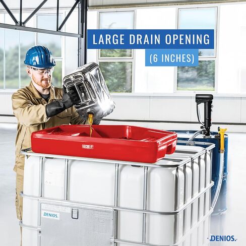 DENIOS® IBC Tote Funnel - Premium IBC Funnel chemically Resistant Polyethylene in Grey – 1x - Large - Made in USA in Kuwait
