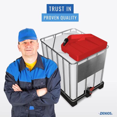 DENIOS® IBC Tote Funnel - Premium IBC Funnel chemically Resistant Polyethylene in Grey – 1x - Large - Made in USA in Kuwait