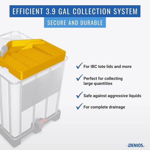 DENIOS® IBC Tote Funnel - Premium IBC Funnel chemically Resistant Polyethylene in Grey – 1x - Large - Made in USA in Kuwait