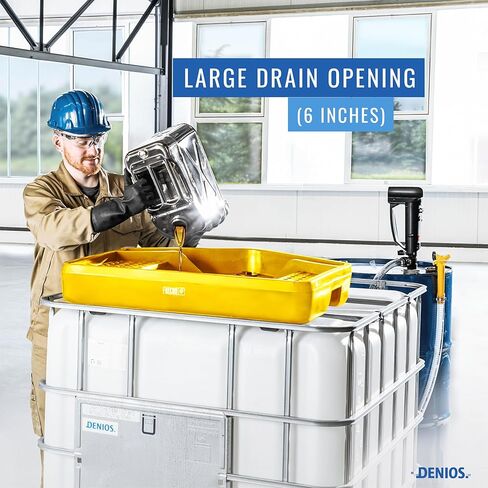 DENIOS® IBC Tote Funnel - Premium IBC Funnel chemically Resistant Polyethylene in Grey – 1x - Large - Made in USA in Kuwait