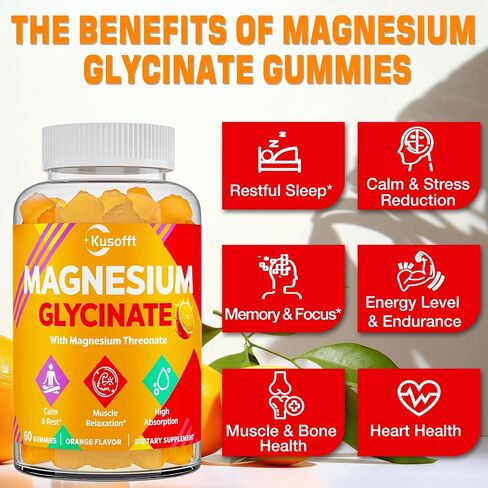 Magnesium Glycinate Gummies 1500mg - Sugar Free Magnesium Gummies for Women & Men, with L-Theanine, Ashwaganha, for Energy, Rest* & Muscle, Shelf Stable,60 Magnesium Gummies for Kids in Saudi Arabia