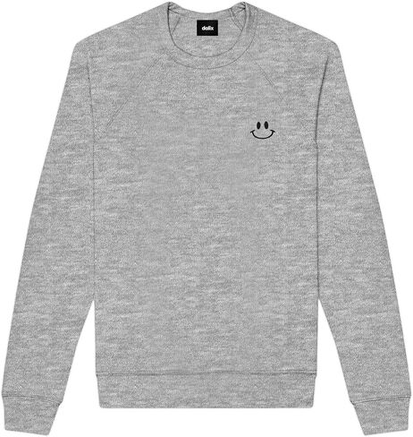 Dalix Smile Face Motorized Fleece Crewneck Long Sleeve Sweatshirt Mens in Saudi Arabia
