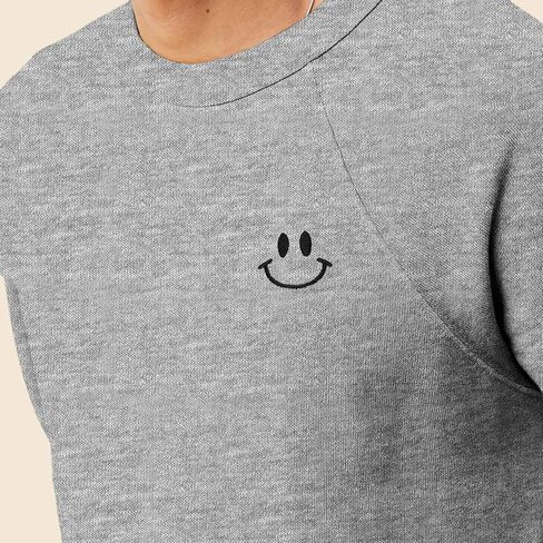 Dalix Smile Face Motorized Fleece Crewneck Long Sleeve Sweatshirt Mens in Saudi Arabia