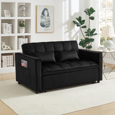 سرير أريكة Loveseat القابل للتحويل للمساحات الصغيرة ، وأريكة السحب 3 في 1 مع تصميم حديث (رمادي) in Saudi Arabia