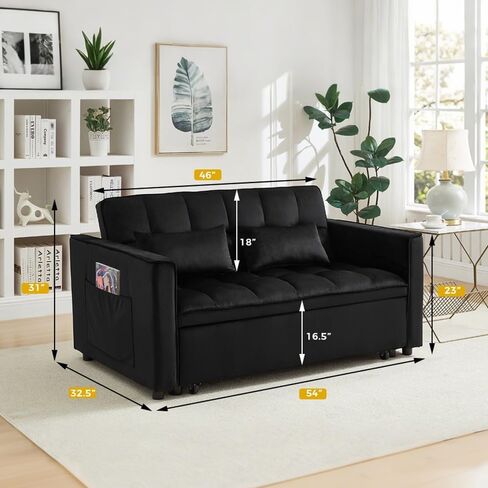 سرير أريكة Loveseat القابل للتحويل للمساحات الصغيرة ، وأريكة السحب 3 في 1 مع تصميم حديث (رمادي) in Saudi Arabia